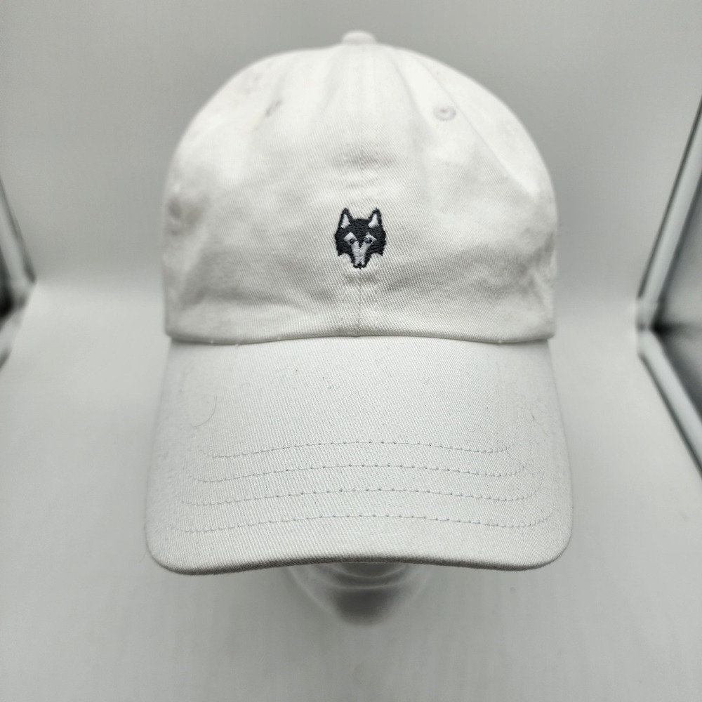 Greyson Icon Dad Hat Men's OSFM Arctic White Cotton Wolf Logo Golf Cap